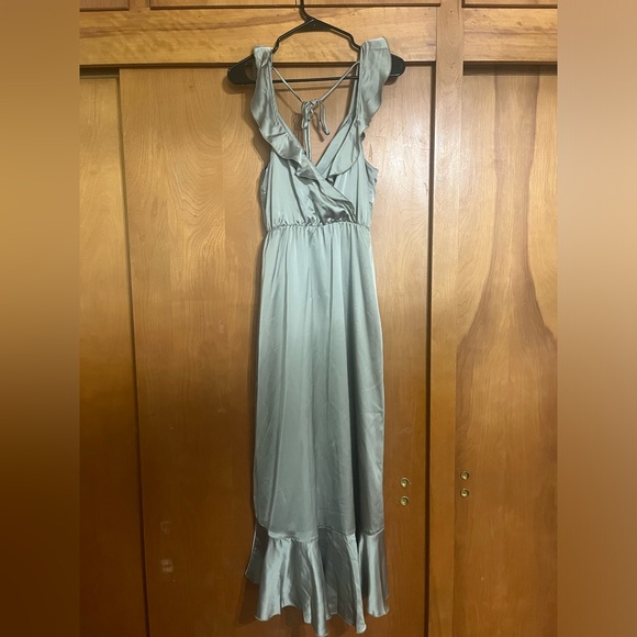 Show Me Your Mumu Samantha Ruffle Wrap Dress Moss Green NWOT - Picture 7 of 8